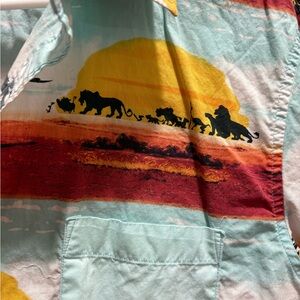 Multicolor Lion King Print Casual Button Down Shirt
